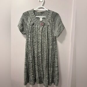 Vintage Hannah Cable Knit Sweater Coatigan Womens XL Gray Button Front